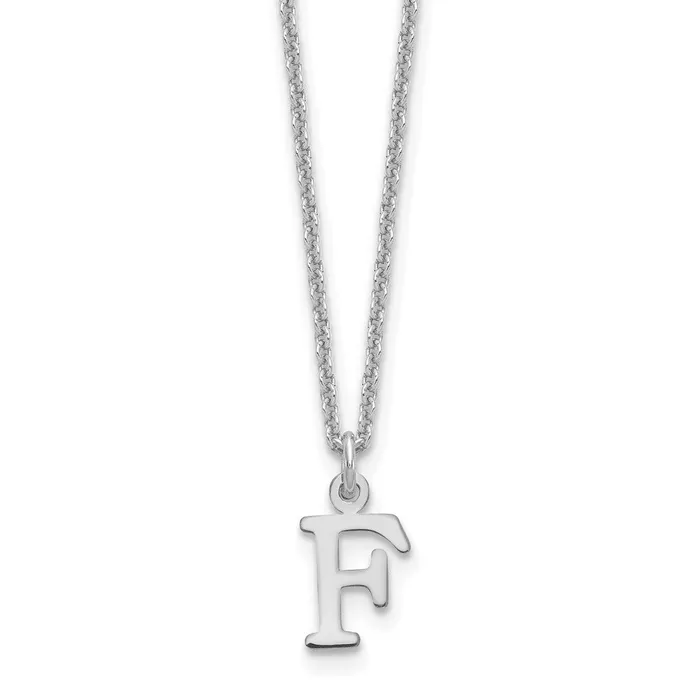 Necklaces WB Choice Jewelry 14KW Cutout Letter F Initial NecklaceWBCXNA727WF Necklaces WB Choice Jewelry 14KW Cutout Letter F Initial NecklaceWBCXNA727WF