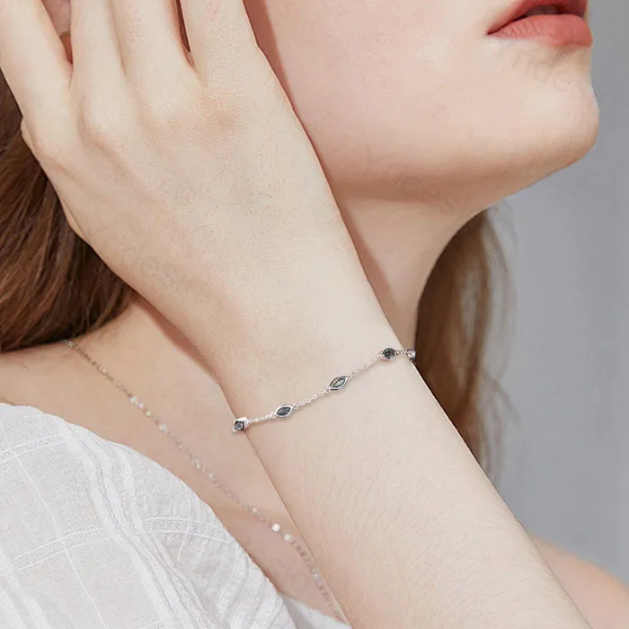 PENFINE Bracelets Dainty marquise cut moss agate bracelet bezel set green agate bracelet minimalist elegant stackable bracelet handmade anniversary gift women PENFINE Bracelets Dainty marquise cut moss agate bracelet bezel set green agate bracelet minimalist elegant stackable bracelet handmade anniversary gift women