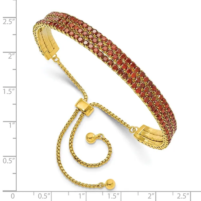 SS Gold Tone January Red Triple CZ Adjustable BraceletWBCQG5697JAN WB Choice Jewelry Bracelets SS Gold Tone January Red Triple CZ Adjustable BraceletWBCQG5697JAN WB Choice Jewelry Bracelets