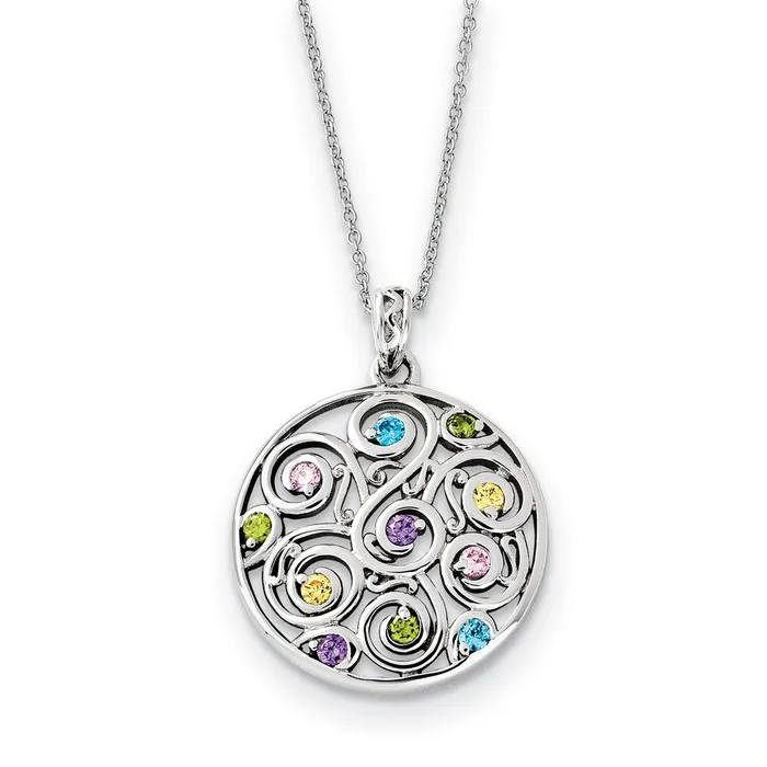 Sterling Silver CZ Kaleidoscope Of Wishes 18in NecklaceWBCQSX462 WB Choice Jewelry Necklaces Sterling Silver CZ Kaleidoscope Of Wishes 18in NecklaceWBCQSX462 WB Choice Jewelry Necklaces