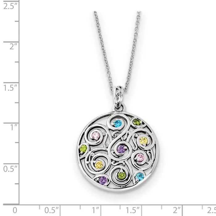 Sterling Silver CZ Kaleidoscope Of Wishes 18in NecklaceWBCQSX462 WB Choice Jewelry Necklaces Sterling Silver CZ Kaleidoscope Of Wishes 18in NecklaceWBCQSX462 WB Choice Jewelry Necklaces