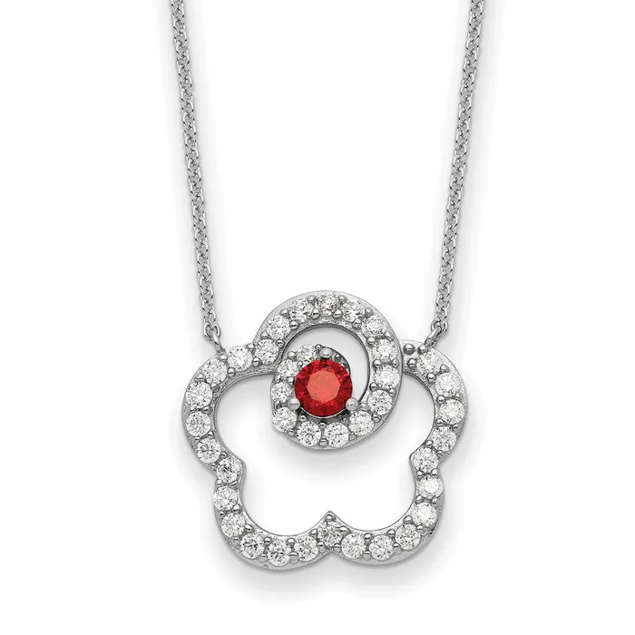 Sterling Silver Red and Clear CZ My Sweet Daughter 18in NecklaceWBCQSX720 WB Choice Jewelry Necklaces Sterling Silver Red and Clear CZ My Sweet Daughter 18in NecklaceWBCQSX720 WB Choice Jewelry Necklaces