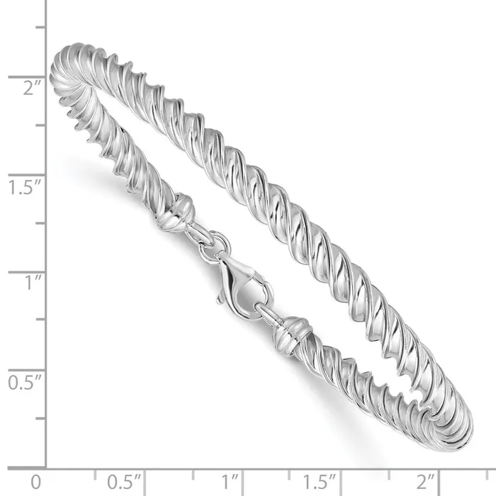 Sterling Silver Rhodiumplated 5mm Twisted 7inch BraceletWBCQB10907 WB Choice Jewelry Bracelets Sterling Silver Rhodiumplated 5mm Twisted 7inch BraceletWBCQB10907 WB Choice Jewelry Bracelets