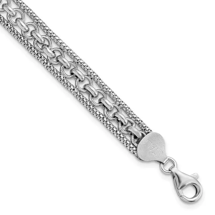 Sterling Silver Rhodiumplated Polished BraceletWBCQG587575 WB Choice Jewelry Bracelets Sterling Silver Rhodiumplated Polished BraceletWBCQG587575 WB Choice Jewelry Bracelets