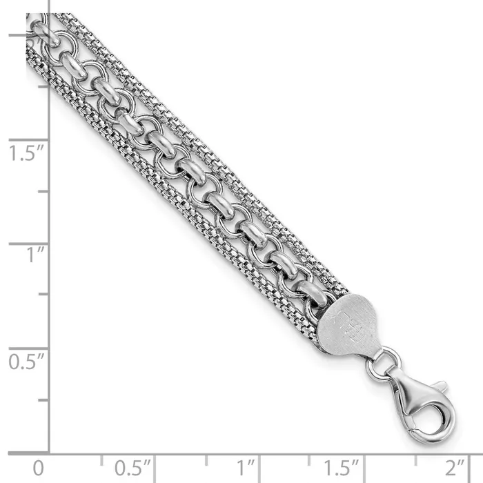 Sterling Silver Rhodiumplated Polished BraceletWBCQG587575 WB Choice Jewelry Bracelets Sterling Silver Rhodiumplated Polished BraceletWBCQG587575 WB Choice Jewelry Bracelets