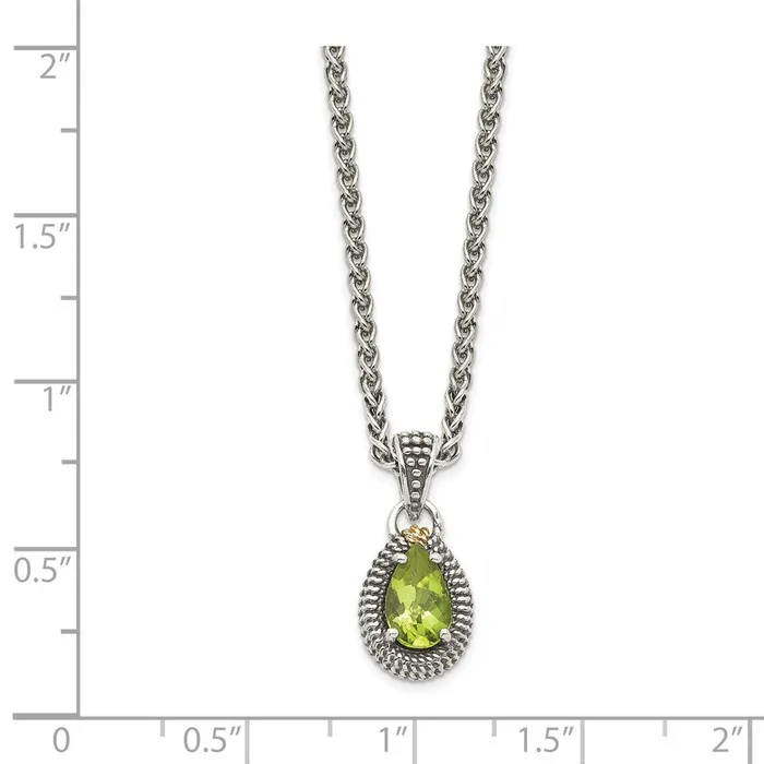Sterling Silver w14ky Peridot Pear Shaped NecklaceWBCQTC1466 WB Choice Jewelry Necklaces Sterling Silver w14ky Peridot Pear Shaped NecklaceWBCQTC1466 WB Choice Jewelry Necklaces