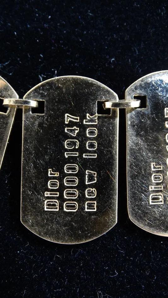 Vintage by Misty Necklaces CHRISTIAN DIOR Dog Tag Charm Logo Necklace Galliano Era Vintage by Misty Necklaces CHRISTIAN DIOR Dog Tag Charm Logo Necklace Galliano Era