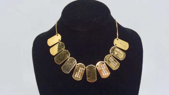 Vintage by Misty Necklaces CHRISTIAN DIOR Dog Tag Charm Logo Necklace Galliano Era Vintage by Misty Necklaces CHRISTIAN DIOR Dog Tag Charm Logo Necklace Galliano Era
