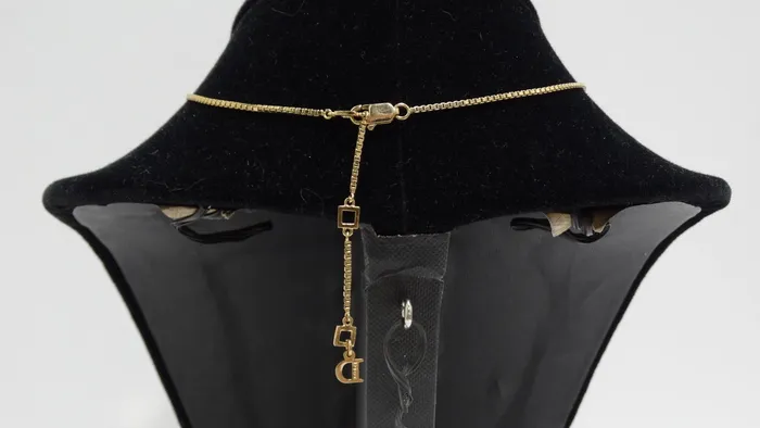Vintage by Misty Necklaces CHRISTIAN DIOR Dog Tag Charm Logo Necklace Galliano Era Vintage by Misty Necklaces CHRISTIAN DIOR Dog Tag Charm Logo Necklace Galliano Era
