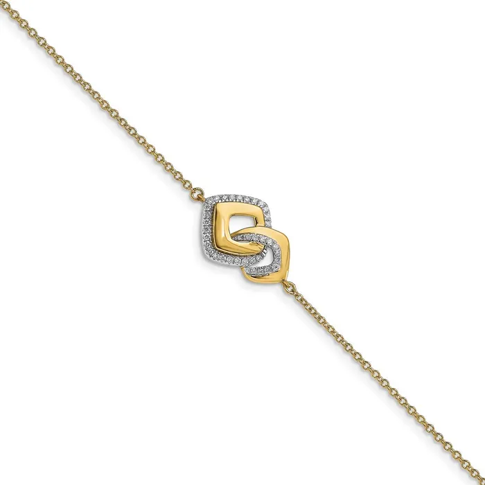 WB Choice Jewelry 14k Polished Diamond Fancy Shaped 7in w 5in ext BraceletWBCBM6904020YA Bracelets WB Choice Jewelry 14k Polished Diamond Fancy Shaped 7in w 5in ext BraceletWBCBM6904020YA Bracelets