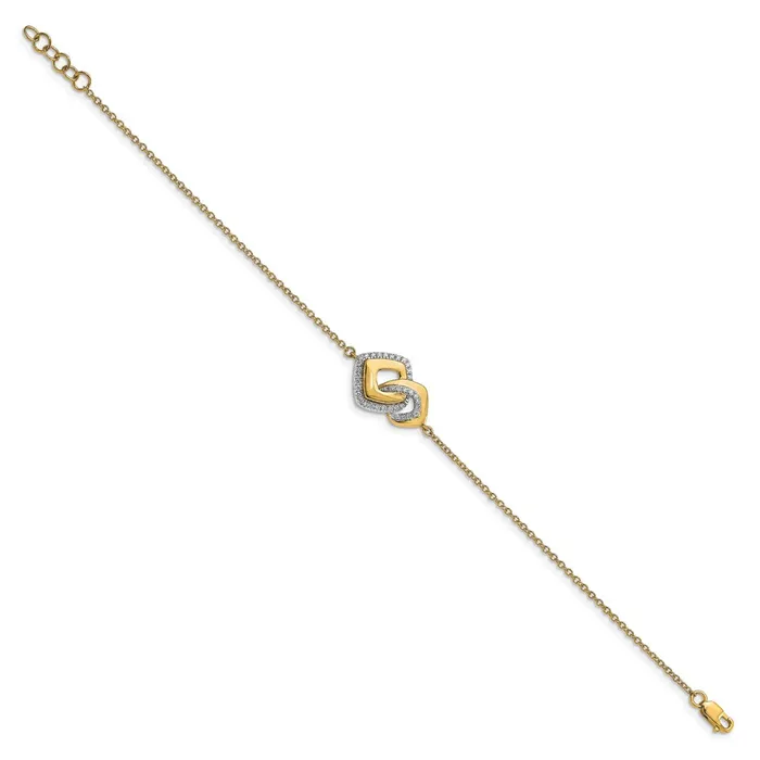 WB Choice Jewelry 14k Polished Diamond Fancy Shaped 7in w 5in ext BraceletWBCBM6904020YA Bracelets WB Choice Jewelry 14k Polished Diamond Fancy Shaped 7in w 5in ext BraceletWBCBM6904020YA Bracelets