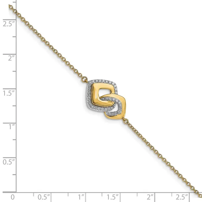 WB Choice Jewelry 14k Polished Diamond Fancy Shaped 7in w 5in ext BraceletWBCBM6904020YA Bracelets WB Choice Jewelry 14k Polished Diamond Fancy Shaped 7in w 5in ext BraceletWBCBM6904020YA Bracelets