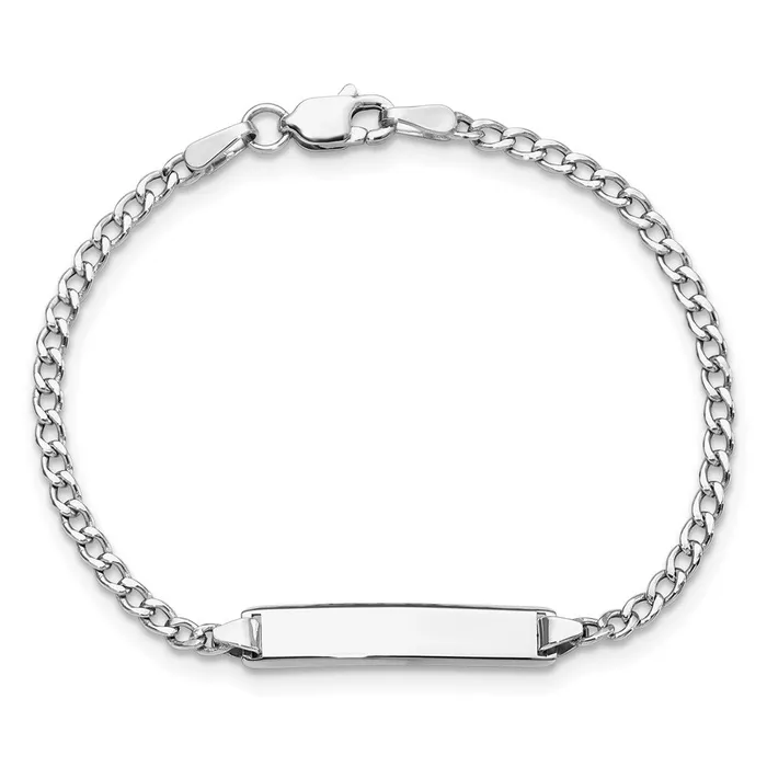 WB Choice Jewelry 14k WG Polished SemiSolid Cuban ID BraceletWBCDCID132W6 Bracelets WB Choice Jewelry 14k WG Polished SemiSolid Cuban ID BraceletWBCDCID132W6 Bracelets