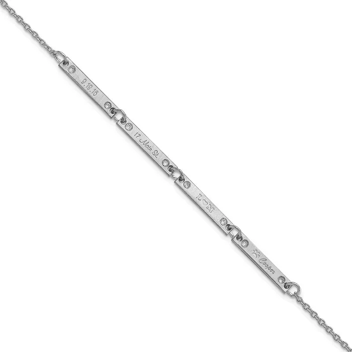 WB Choice Jewelry Bracelets 10K White Gold Brushed 4 Station Diamond BraceletWBC10XNA11814W WB Choice Jewelry Bracelets 10K White Gold Brushed 4 Station Diamond BraceletWBC10XNA11814W