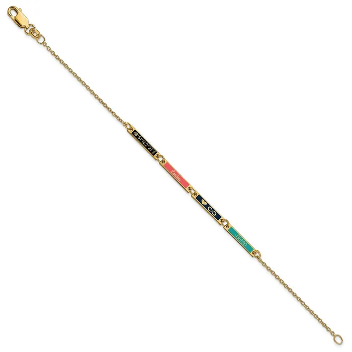 WB Choice Jewelry Bracelets 10KY Brushed Epoxied 4 Station BraceletWBC10XNA11834Y WB Choice Jewelry Bracelets 10KY Brushed Epoxied 4 Station BraceletWBC10XNA11834Y