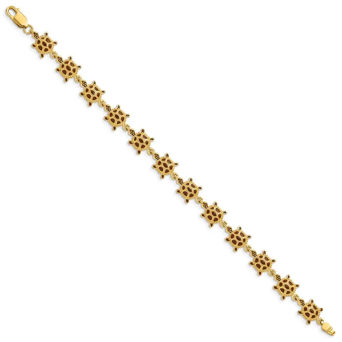WB Choice Jewelry Bracelets 14k w Brown Enamel Sea Turtle BraceletWBCFB157075 WB Choice Jewelry Bracelets 14k w Brown Enamel Sea Turtle BraceletWBCFB157075