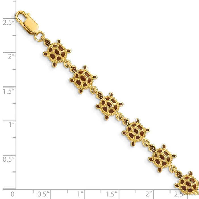 WB Choice Jewelry Bracelets 14k w Brown Enamel Sea Turtle BraceletWBCFB157075 WB Choice Jewelry Bracelets 14k w Brown Enamel Sea Turtle BraceletWBCFB157075