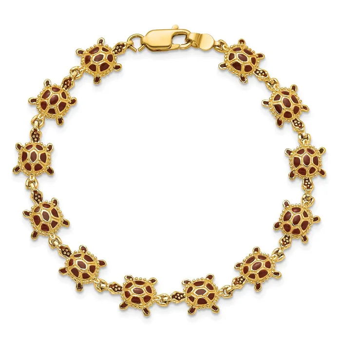 WB Choice Jewelry Bracelets 14k w Brown Enamel Sea Turtle BraceletWBCFB157075 WB Choice Jewelry Bracelets 14k w Brown Enamel Sea Turtle BraceletWBCFB157075