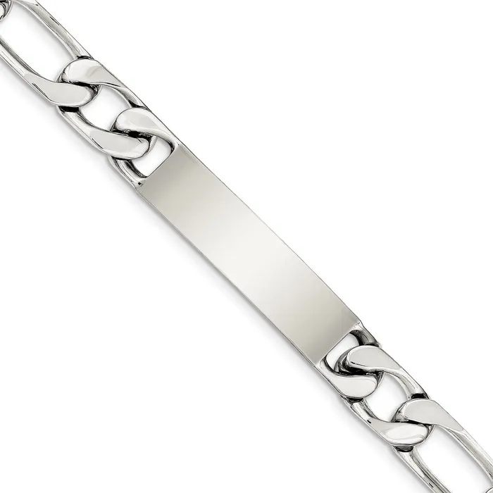 WB Choice Jewelry Bracelets Sterling Silver 85 inch Polished Engraveable Figaro Link ID BraceletWBCQID11185 WB Choice Jewelry Bracelets Sterling Silver 85 inch Polished Engraveable Figaro Link ID BraceletWBCQID11185