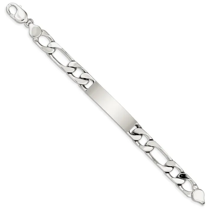 WB Choice Jewelry Bracelets Sterling Silver 85 inch Polished Engraveable Figaro Link ID BraceletWBCQID11185