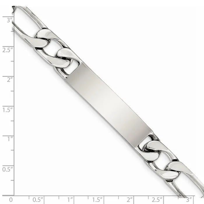 WB Choice Jewelry Bracelets Sterling Silver 85 inch Polished Engraveable Figaro Link ID BraceletWBCQID11185