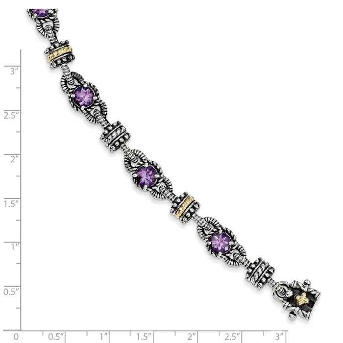 WB Choice Jewelry Bracelets Sterling Silver w14k Amethyst BraceletWBCQTC400 WB Choice Jewelry Bracelets Sterling Silver w14k Amethyst BraceletWBCQTC400