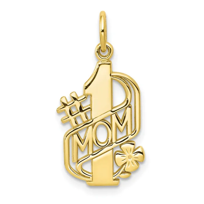 WB Choice Jewelry Charm Necklaces 10K 1 MOM CharmWBC10C97