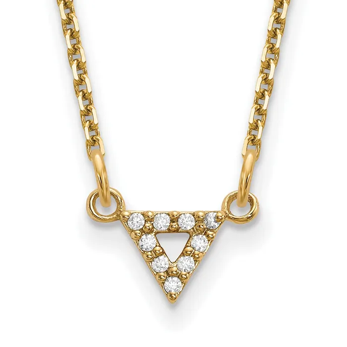 WB Choice Jewelry Necklaces 14k AA Quality Diamond 6mm Triangle NecklaceWBCXP5010AA WB Choice Jewelry Necklaces 14k AA Quality Diamond 6mm Triangle NecklaceWBCXP5010AA