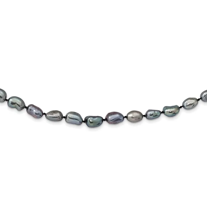 WB Choice Jewelry Necklaces 14K White Gold 7x11 Baroque Black FWC Pearl NecklaceWBCXF76718 WB Choice Jewelry Necklaces 14K White Gold 7x11 Baroque Black FWC Pearl NecklaceWBCXF76718