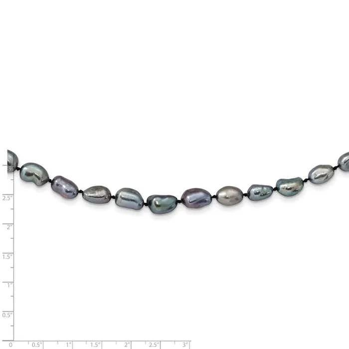 WB Choice Jewelry Necklaces 14K White Gold 7x11 Baroque Black FWC Pearl NecklaceWBCXF76718 WB Choice Jewelry Necklaces 14K White Gold 7x11 Baroque Black FWC Pearl NecklaceWBCXF76718