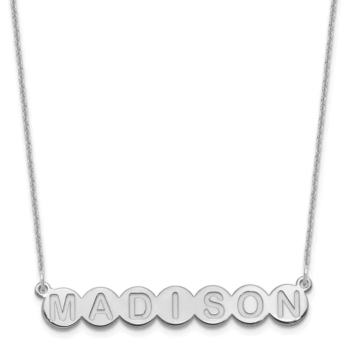 WB Choice Jewelry Necklaces 14KW 7 Letter Bubble NecklaceWBCXNA1319W