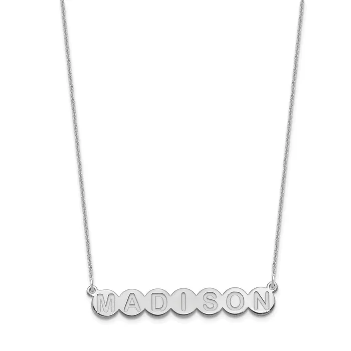 WB Choice Jewelry Necklaces 14KW 7 Letter Bubble NecklaceWBCXNA1319W WB Choice Jewelry Necklaces 14KW 7 Letter Bubble NecklaceWBCXNA1319W