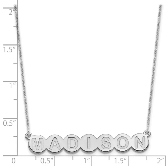 WB Choice Jewelry Necklaces 14KW 7 Letter Bubble NecklaceWBCXNA1319W WB Choice Jewelry Necklaces 14KW 7 Letter Bubble NecklaceWBCXNA1319W