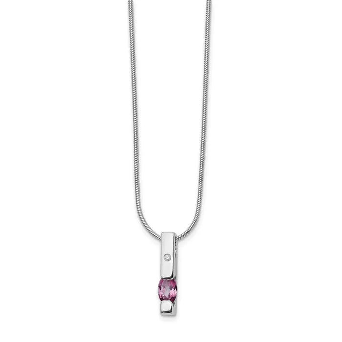 WB Choice Jewelry Necklaces SS White Ice 02ct Diamond and Pink Tourmaline NecklaceWBCQW20918 WB Choice Jewelry Necklaces SS White Ice 02ct Diamond and Pink Tourmaline NecklaceWBCQW20918
