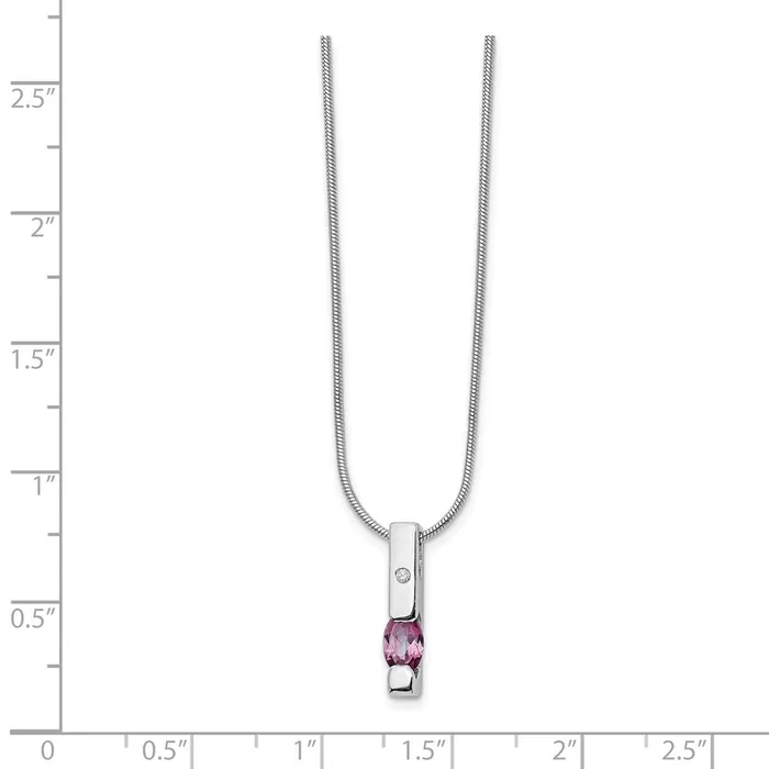 WB Choice Jewelry Necklaces SS White Ice 02ct Diamond and Pink Tourmaline NecklaceWBCQW20918 WB Choice Jewelry Necklaces SS White Ice 02ct Diamond and Pink Tourmaline NecklaceWBCQW20918