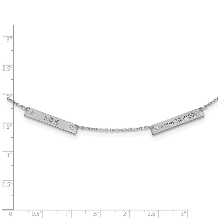 WB Choice Jewelry Necklaces Sterling SilverRhodiumplated Brushed 2 Station with Diamond NecklaceWBCXNA11772SS WB Choice Jewelry Necklaces Sterling SilverRhodiumplated Brushed 2 Station with Diamond NecklaceWBCXNA11772SS