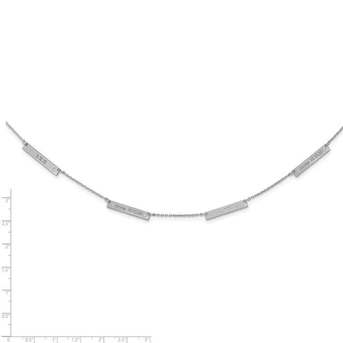 WB Choice Jewelry Necklaces Sterling SilverRhodiumplated Brushed 4 Station with Diamond NecklaceWBCXNA11774SS WB Choice Jewelry Necklaces Sterling SilverRhodiumplated Brushed 4 Station with Diamond NecklaceWBCXNA11774SS