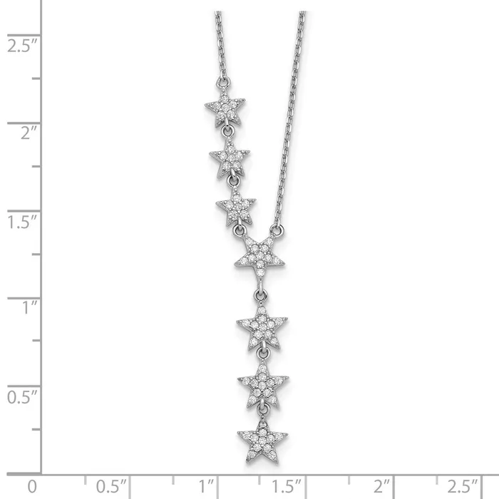 WB Choice Jewelry Necklaces Sterling Silver Rhodium Plated CZ Stars NecklaceWBCQG569218 WB Choice Jewelry Necklaces Sterling Silver Rhodium Plated CZ Stars NecklaceWBCQG569218