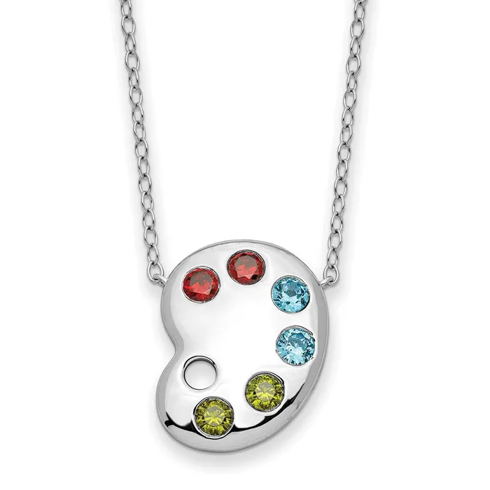 WB Choice Jewelry Sterling Silver Multicolor CZ Color Me Happy Pallet 18in NecklaceWBCQSX735 Necklaces WB Choice Jewelry Sterling Silver Multicolor CZ Color Me Happy Pallet 18in NecklaceWBCQSX735 Necklaces