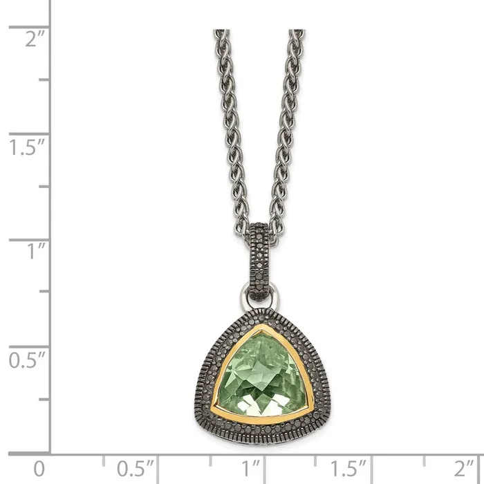 WB Choice Jewelry Sterling Silver w 14K Accent Green Quartz NecklaceWBCQTC1663 Necklaces WB Choice Jewelry Sterling Silver w 14K Accent Green Quartz NecklaceWBCQTC1663 Necklaces