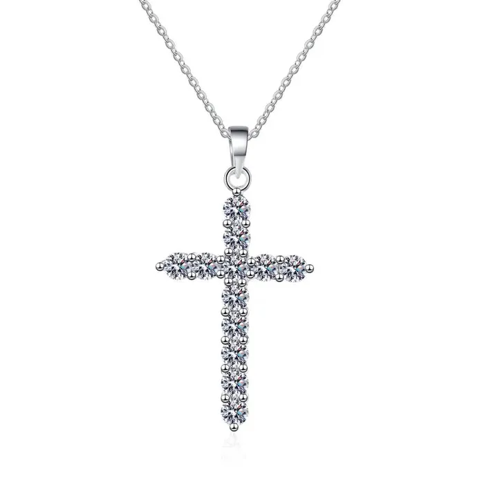 Alibaba Necklaces Special Buy Moissanite Cross Pendant 925 Sterling Silver 126ctw and 36ctw Alibaba Necklaces Special Buy Moissanite Cross Pendant 925 Sterling Silver 126ctw and 36ctw
