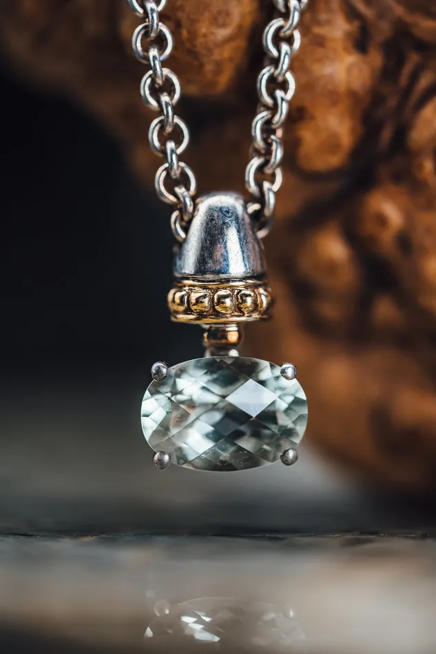 Art FX fine jewelry Necklaces Sterling Silver 18k Yellow Gold Green Amethyst Pendant Art FX fine jewelry Necklaces Sterling Silver 18k Yellow Gold Green Amethyst Pendant