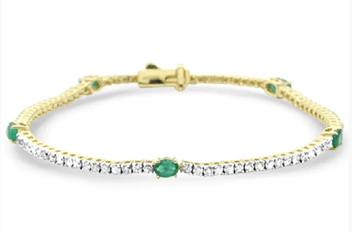 Bracelets Genuine Diamond and Gemstone Tennis BraceletSapphire Emerald Ruby Sonara