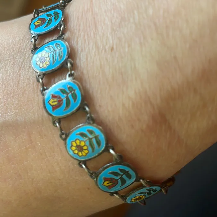 Bracelets Vintage Paris Jewelry Enamel Flower Bracelet Sterling Silver Vintage Bracelets Vintage Paris Jewelry Enamel Flower Bracelet Sterling Silver Vintage