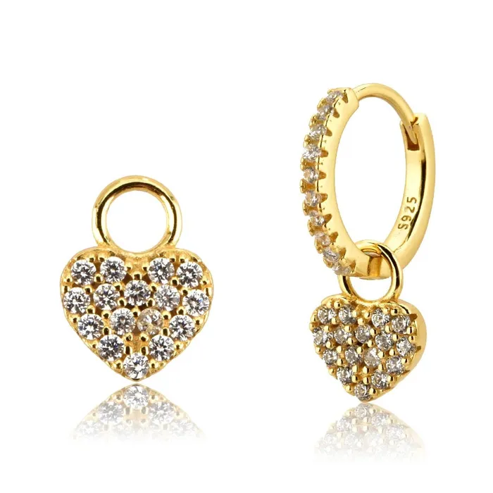 Egypt Charm Necklaces Sparkle Heart Hoop Charm