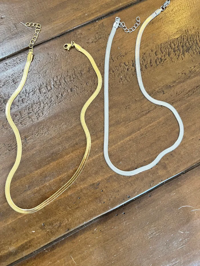 flat snake chain necklace bubs sass Necklaces