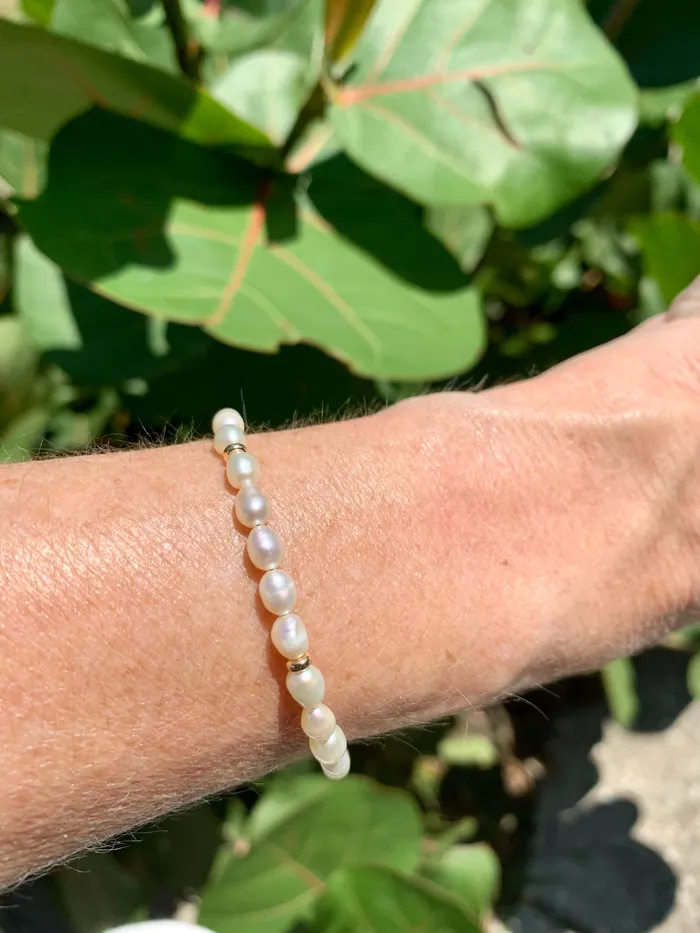 Freshwater Pearls and Gold Bracelet Shannon Russell Jewelry Bracelets