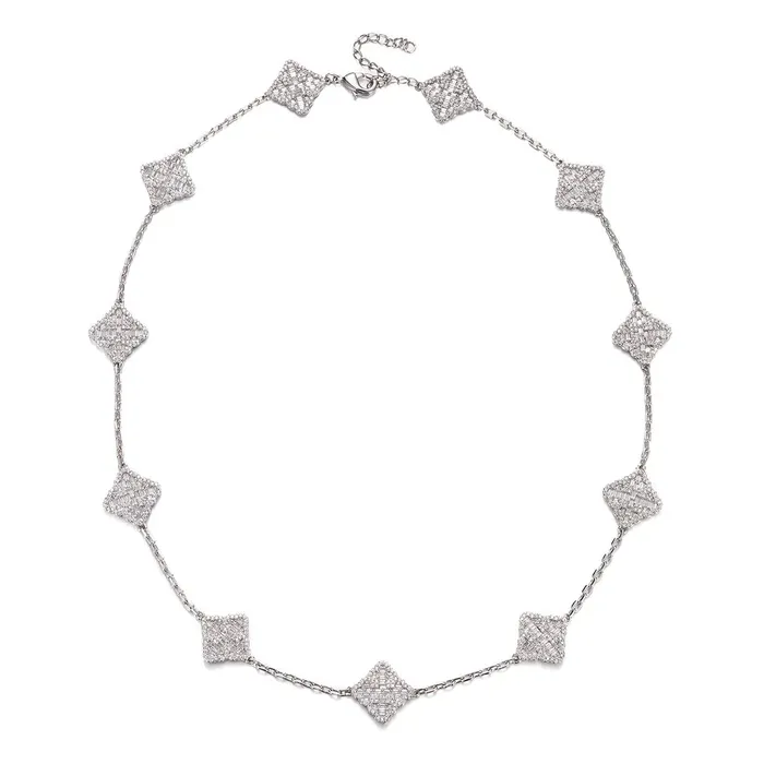 icezeusshop Necklaces Clustered Cross Floral Adjustable Necklace