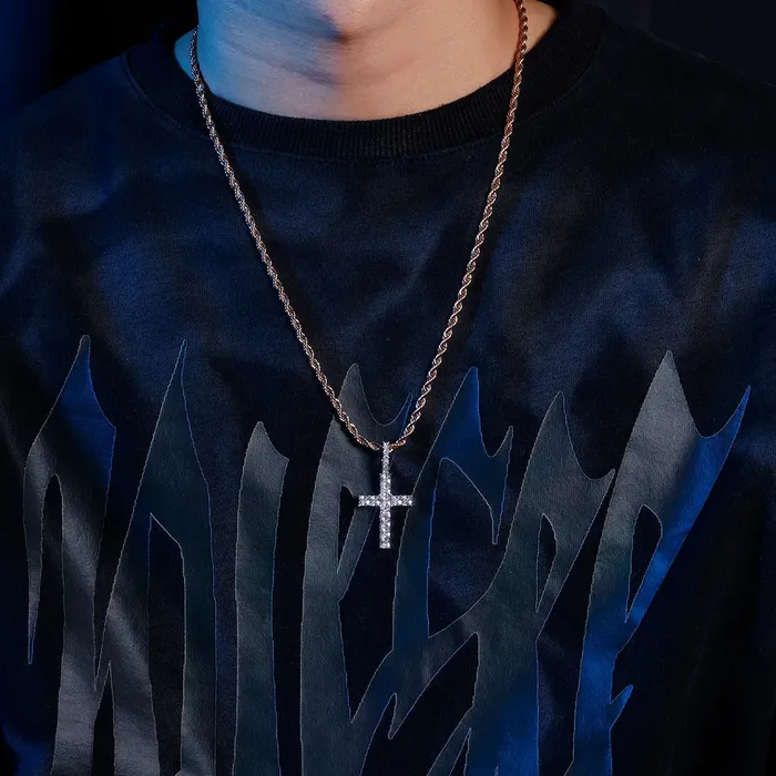 icezeusshop Necklaces Princess Cut Cross Pendant