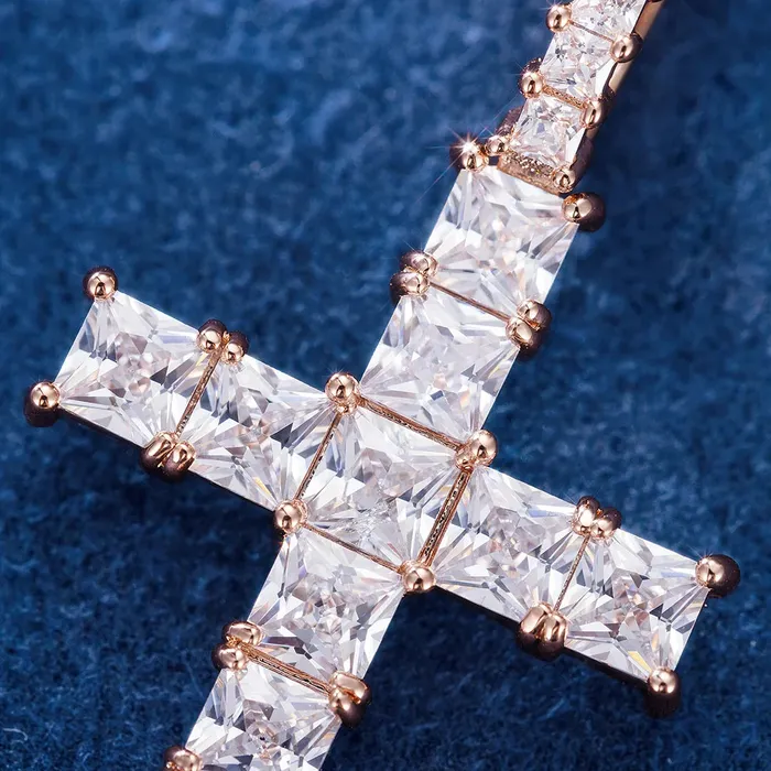 icezeusshop Necklaces Princess Cut Cross Pendant